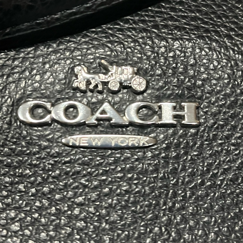 Coach Textured Black Leather Handbag - Model: Kacey
